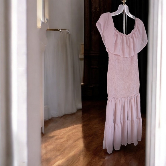 BerryGo Women's Elegant Maternity Off The Shoulder Ruffle Bodycon Maxi Dress, XL - Picture 8 of 12